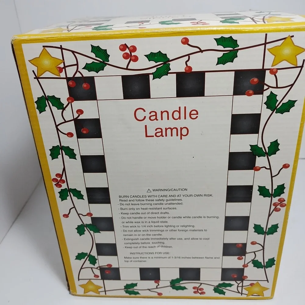 Ceramic Christmas Candle Lamp Shade & Base Holder for Large Pillar Candles 9